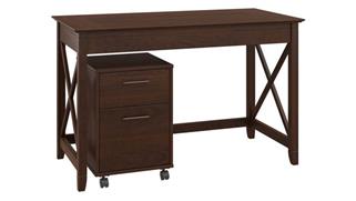 Writing Desks Bush Furniture 48" W Writing Desk with 2 Drawer Mobile File Cabinet