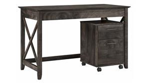 Writing Desks Bush Furniture 48in W Writing Desk with 2 Drawer Mobile File Cabinet
