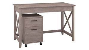 Writing Desks Bush Furniture 48in W Writing Desk with 2 Drawer Mobile File Cabinet