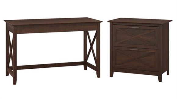 Writing Desks Bush Furniture 48" W Writing Desk with 2 Drawer Lateral File Cabinet