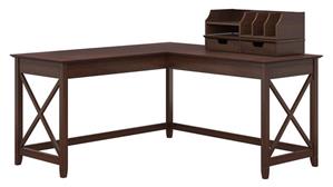 L Shaped Desks Bush Furniture 60" W L-Shaped Desk with Desktop Organizers