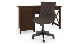 Computer Desks Bush Furniture 54" W Computer Desk with Mid Back Tufted Office Chair