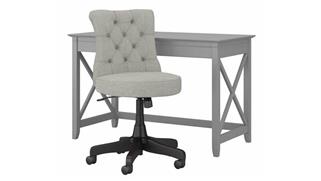 Writing Desks Bush Furniture 48in W Writing Desk with Mid Back Tufted Office Chair