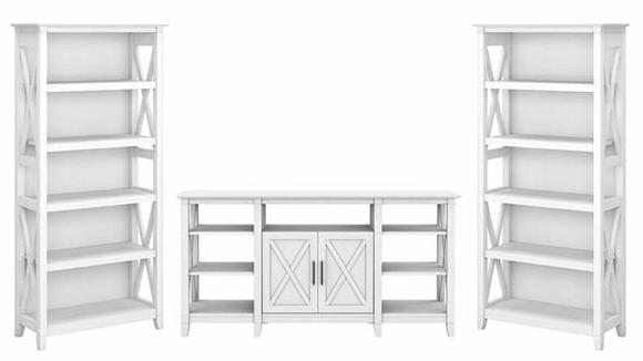 TV Stands Bush Furniture TV Stand with Set of 2 Bookcases