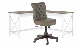 L Shaped Desks Bush Furniture 60in W L-Shaped Desk with Mid Back Tufted Office Chair
