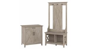Coat Racks & Hall Trees Bush Furniture Entryway Storage Set with Hall Tree, Shoe Bench and Armoire Cabinet