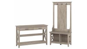 Coat Racks & Hall Trees Bush Furniture Entryway Storage Set with Hall Tree, Shoe Bench and Console Table