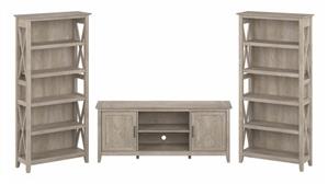 TV Stands Bush Furniture TV Stand for 70" TV with 5 Shelf Bookcases (Set of 2)