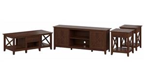 Electric Fireplaces Bush Furniture TV Stand for 70" TV with Coffee Table and End Tables
