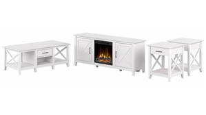 TV Stands Bush Furniture Fireplace TV Stand for 70in TV with Coffee Table and End Tables