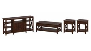 Coffee Tables Bush Furniture Tall TV Stand with Lift Top Coffee Table Desk and End Tables