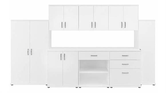 Storage Cabinets Bush Furniture 8 Piece Modular Laundry Room Storage Set with Floor and Wall Cabinets