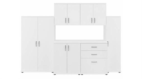 Storage Cabinets Bush Furniture 6 Piece Modular Laundry Room Storage Set with Floor and Wall Cabinets