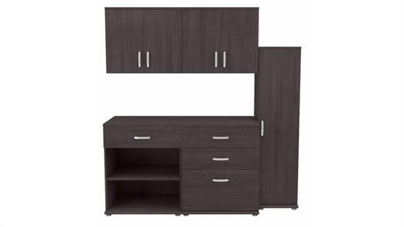 Storage Cabinets Bush Furniture 5 Piece Modular Laundry Room Storage Set with Floor and Wall Cabinets