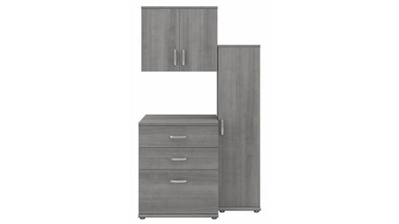 Storage Cabinets Bush Furniture 3 Piece Modular Laundry Room Storage Set with Floor and Wall Cabinets