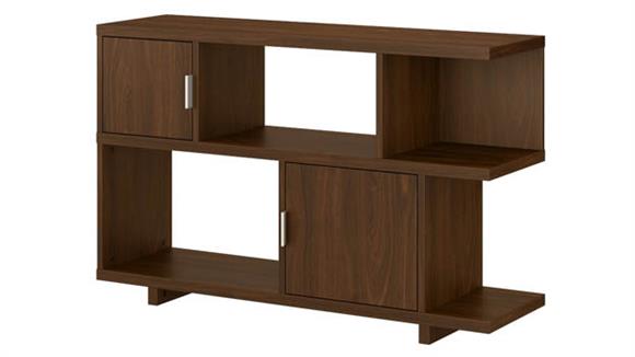 Bookcases Bush Furniture Low Geometric Bookcase with Doors
