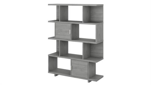 Bookcases Bush Furniture Large Geometric Etagere Bookcase with Doors
