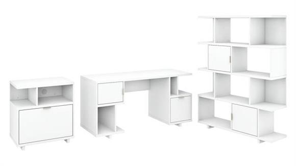 Computer Desks Bush Furniture 60" W Computer Desk with Lateral File Cabinet and Bookcase