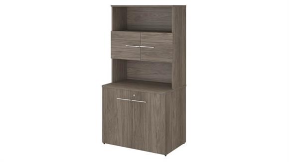 Storage Cabinets Bush Furniture 36" W Tall Storage Cabinet with Doors and Shelves