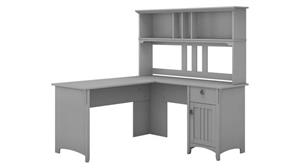 L Shaped Desks Bush Furniture 60in W L-Shaped Desk with Hutch