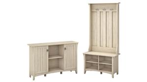 Storage Cabinets Bush Furniture Entryway Storage Set with Hall Tree / Shoe Bench and Accent Cabinet
