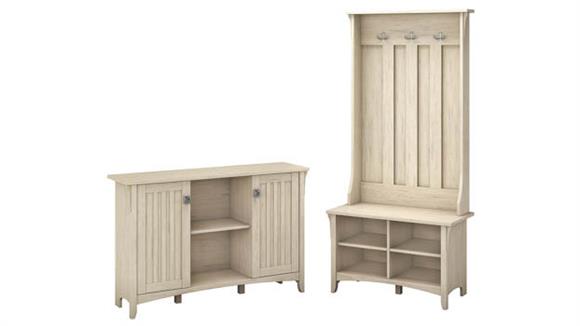 Storage Cabinets Bush Furniture Entryway Storage Set with Hall Tree / Shoe Bench and Accent Cabinet