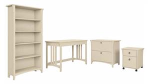 Writing Desks Bush Furniture 48" W Writing Desk with Mobile and Lateral File Cabinets and Bookcase