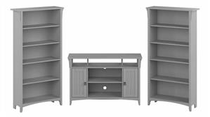 TV Stands Bush Furniture TV Stand for 55in TV with 5 Shelf Bookcases (Set of 2)