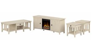 TV Stands Bush Furniture Fireplace TV Stand for 70in Inch TV with Coffee Table and End Tables
