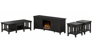 TV Stands Bush Furniture Fireplace TV Stand for 70in Inch TV with Coffee Table and End Tables