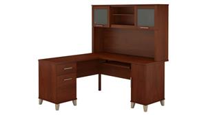 L Shaped Desks Bush Furniture 60in W L Shaped Desk with Hutch