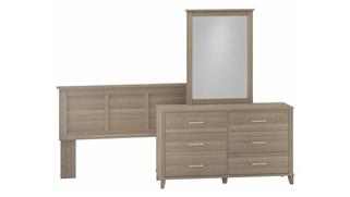 Bedroom Sets Bush Furniture Dresser with Mirror and Full/Queen Size Headboard