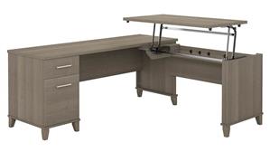 Adjustable Height Desks & Tables Bush Furniture 6ft W 3 Position Sit to Stand L-Shaped Desk