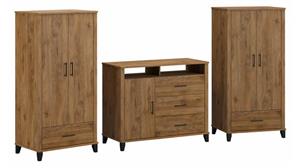 Bedroom Sets Bush Furniture Large Armoire Cabinets (2) with Dresser TV Stand