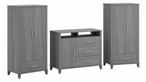 Bedroom Sets Bush Furniture Large Armoire Cabinets (2) with Dresser TV Stand