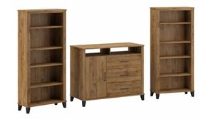 Entertainment Centers Bush Furniture Office Storage Credenza with 2 Bookcases