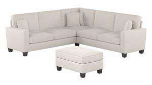 Sectional Sofas Bush Furniture 99" W L-Shaped Sectional Couch with Ottoman
