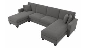 Sectional Sofas Bush Furniture 131" W Sectional Couch with Double Chaise Lounge
