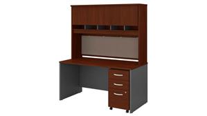 Computer Desks Bush Furniture 60in W x 30in D Office Desk with Hutch and Assembled  Mobile File Cabinet