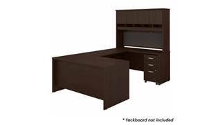 U Shaped Desks Bush Furniture 60in W U-Shaped Desk with Hutch and Mobile File Cabinet