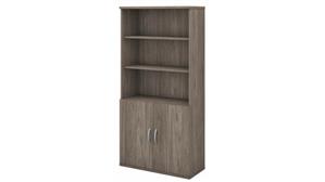 Bookcases Bush Furniture 5 Shelf Bookcase with Doors