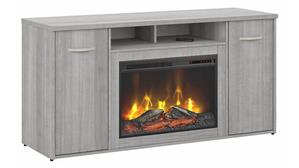 Electric Fireplaces Bush Furniture 60in W Electric Fireplace with Storage Cabinet and Doors