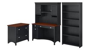 Computer Desks Bush Furniture Computer Desk with Hutch, Bookcase and Lateral File Cabinet