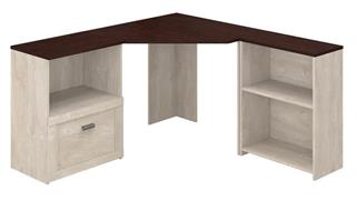Corner Desks Bush Furniture Corner Desk with Lateral File Cabinet and 2 Shelf Bookcase