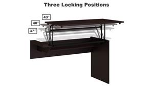 Adjustable Height Desks & Tables Bush Furniture 42" W 3 Position Sit to Stand Desk Return