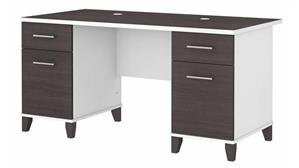 Executive Desks Bush Furniture 60in Double Pedestal Desk