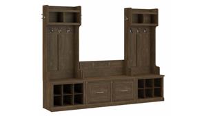 Benches Bush Furniture Entryway Storage Set with Hall Trees and Shoe Bench with Doors