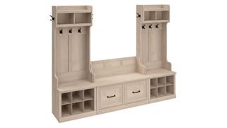Benches Bush Furniture Entryway Storage Set with Hall Trees and Shoe Bench with Doors