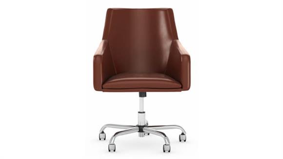 Office Chairs Bush Furniture Mid Back Leather Box Chair