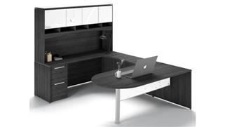 U Shaped Desks Corp Design U Shaped Bullet End Desk with Hutch